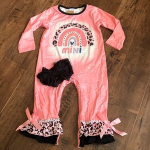 1-Piece Infant/Toddler “Mini” Outfit with Headband, New, Size 18-24 Months